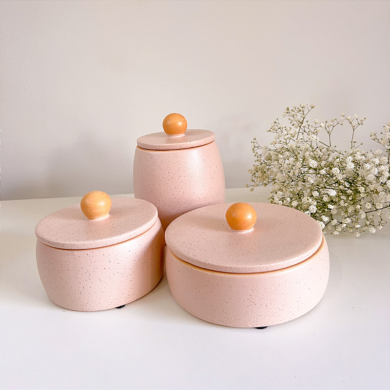 Kit Potes Decorativos Serena Rosé