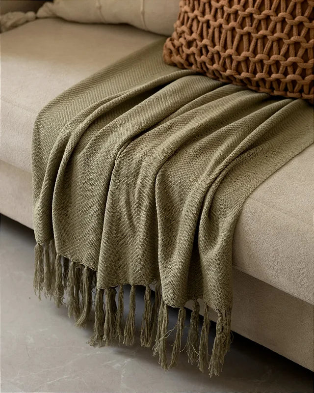 Manta Decorativa Artesanal Frade Malva 1,20 x 1,80