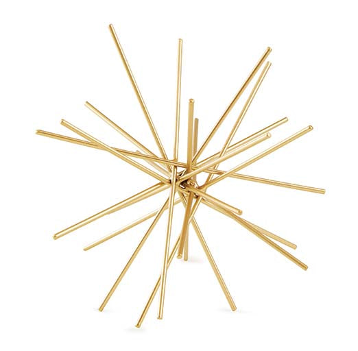 Escultura Ouriço em Metal Dourado