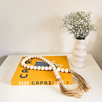 Colar Decorativo Lia em Madeira Bege