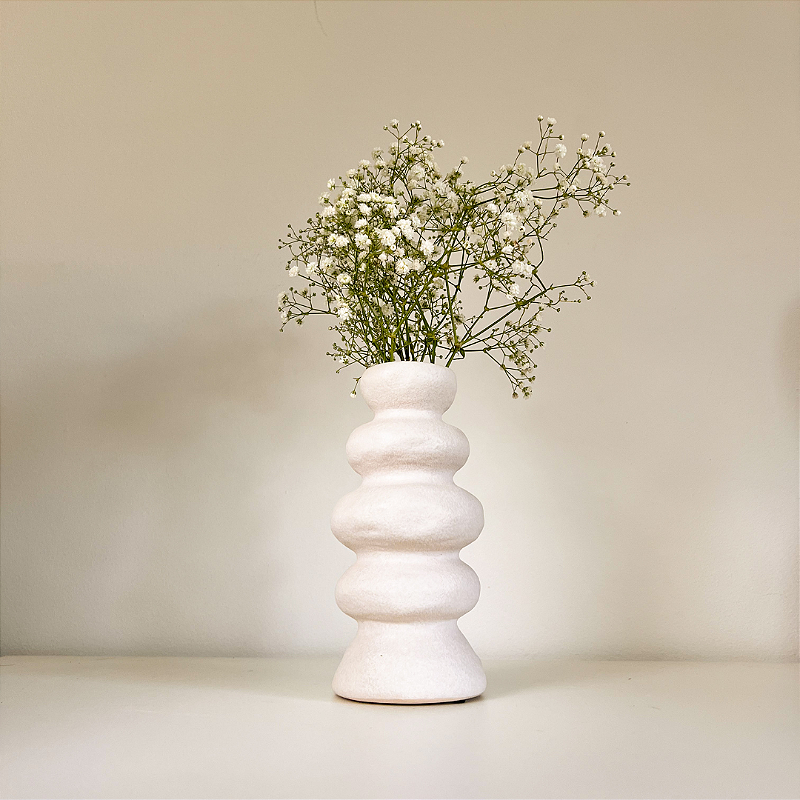 Vaso Mutá P em Cerâmica Off White