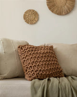 Capa de Almofada Artesanal Corda Marrom 40x40