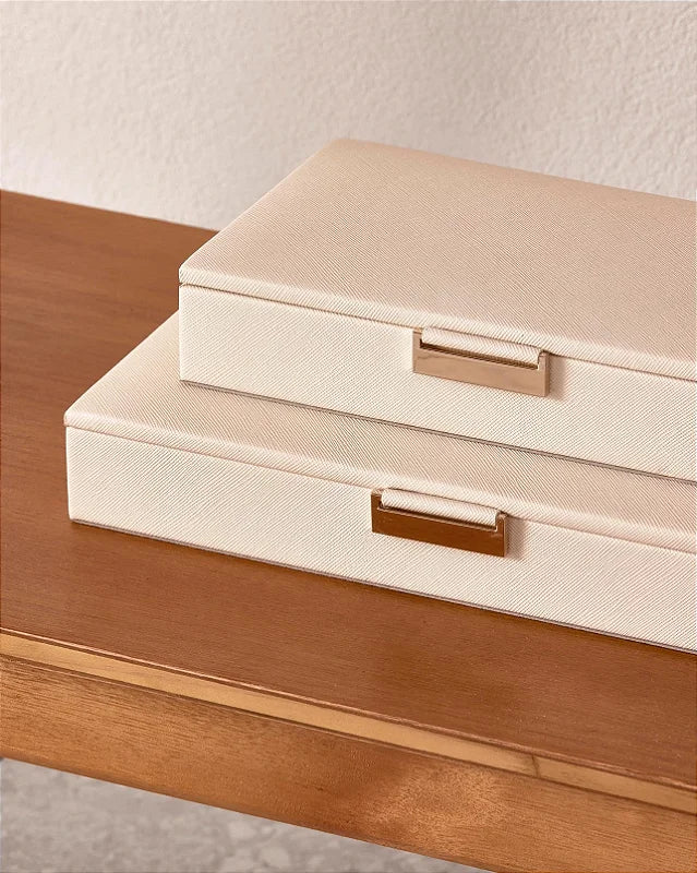Caixa Decorativa em MDF cor off white Maior