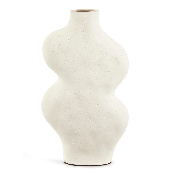 Vaso Santorini em Cerâmica Off White G