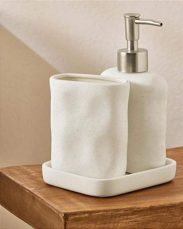 Kit Banheiro Abaeté em Cerâmica Off White