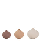 Trio Mini Vasos Bela em Cerâmica Multicolor