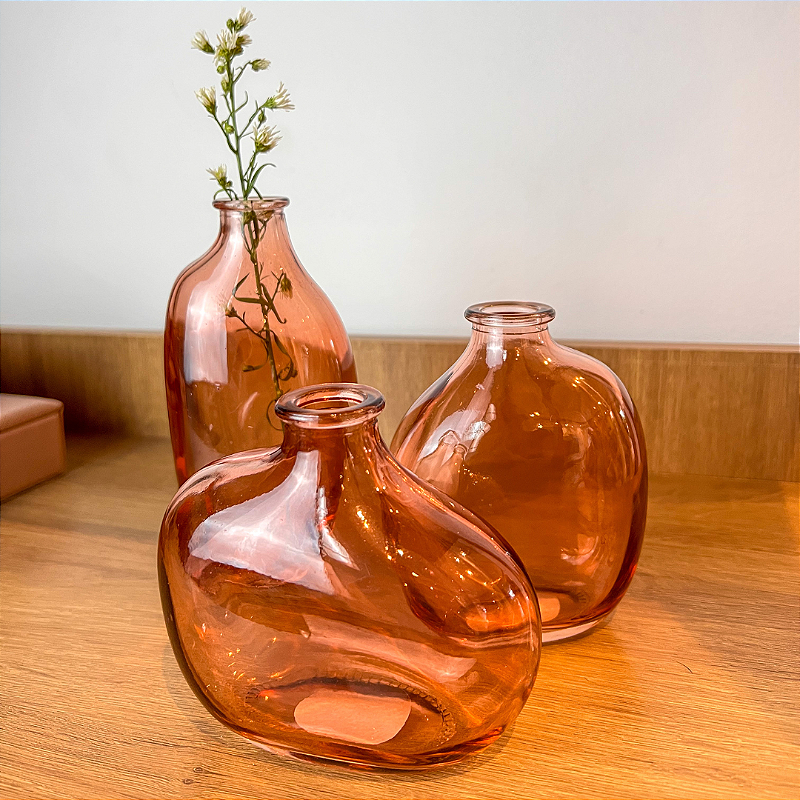 Trio Mini Vasos Lírio Color Vidro