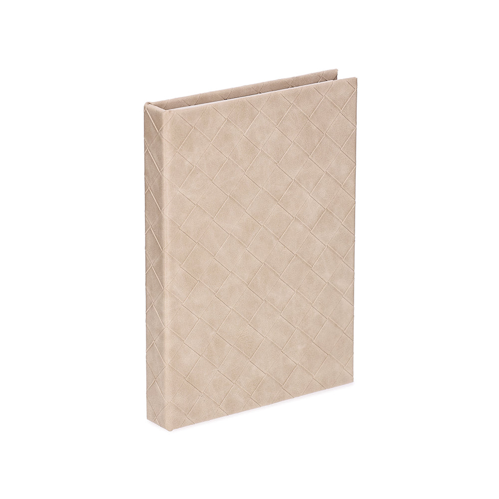 Caixa Livro Com Revestimento em PU Bege