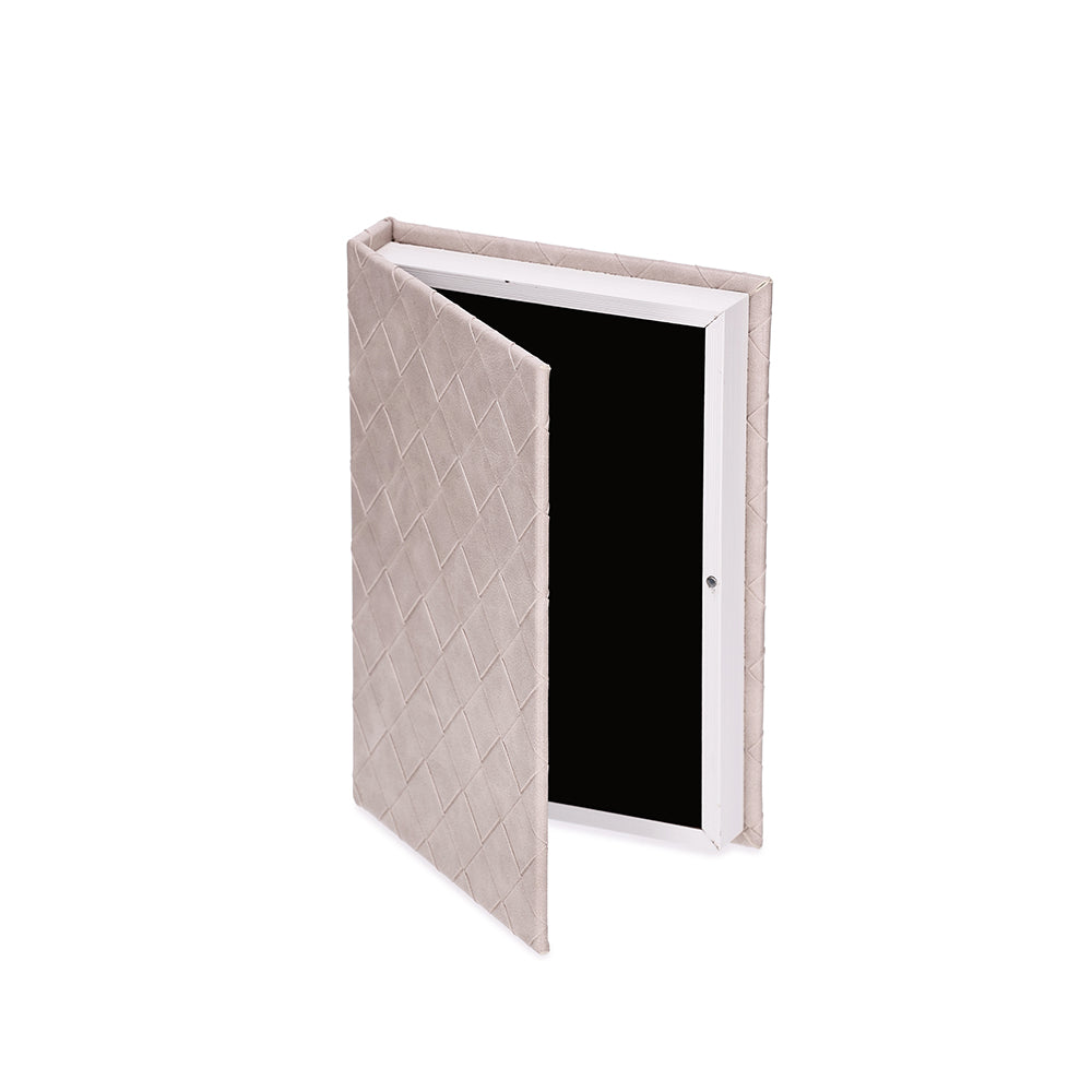 Caixa Livro com Revestimento em PU Rosé Pequeno