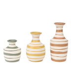 Trio de Vasos Listas Maré em Cerâmica 3 peças