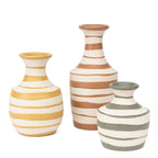 Trio de Vasos Listas Maré em Cerâmica 3 peças