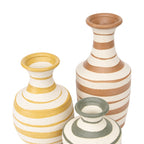 Trio de Vasos Listas Maré em Cerâmica 3 peças