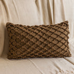 Capa de Almofada Macramê Cordas Caramelo 30x50