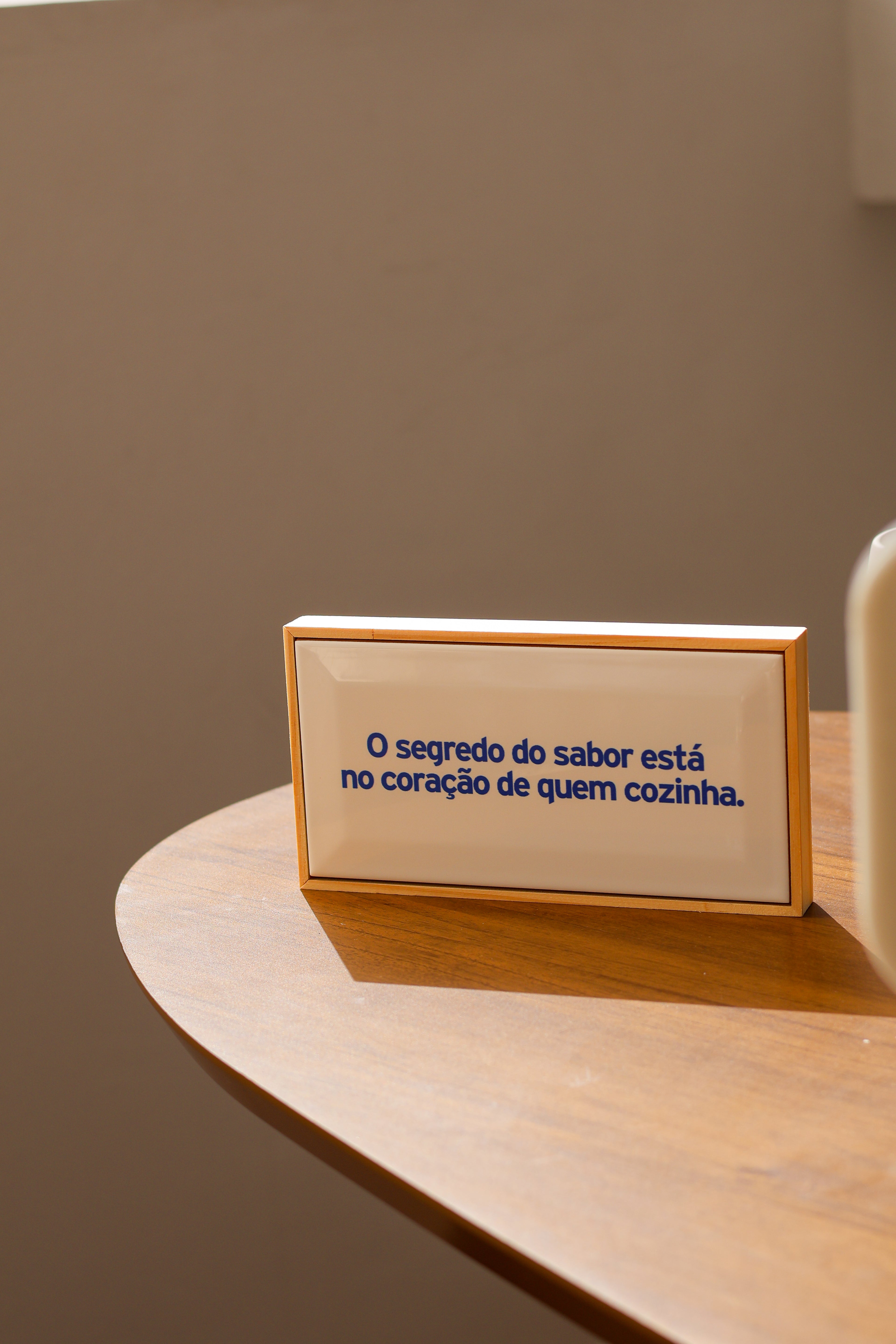 Quadro Azulejo O Segredo do Sabor está no Coração de Quem Cozinha