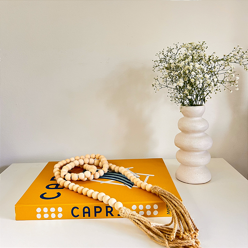 Colar Decorativo Itapuã em Madeira Bege