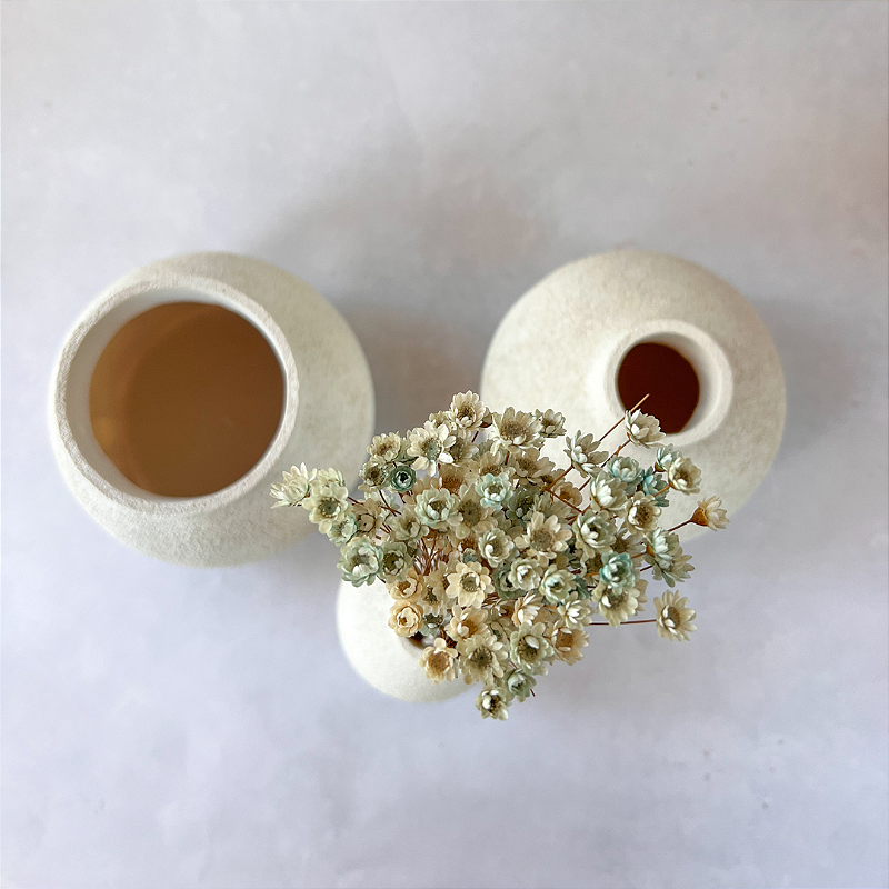 Trio Mini Vasos Pipa Off White