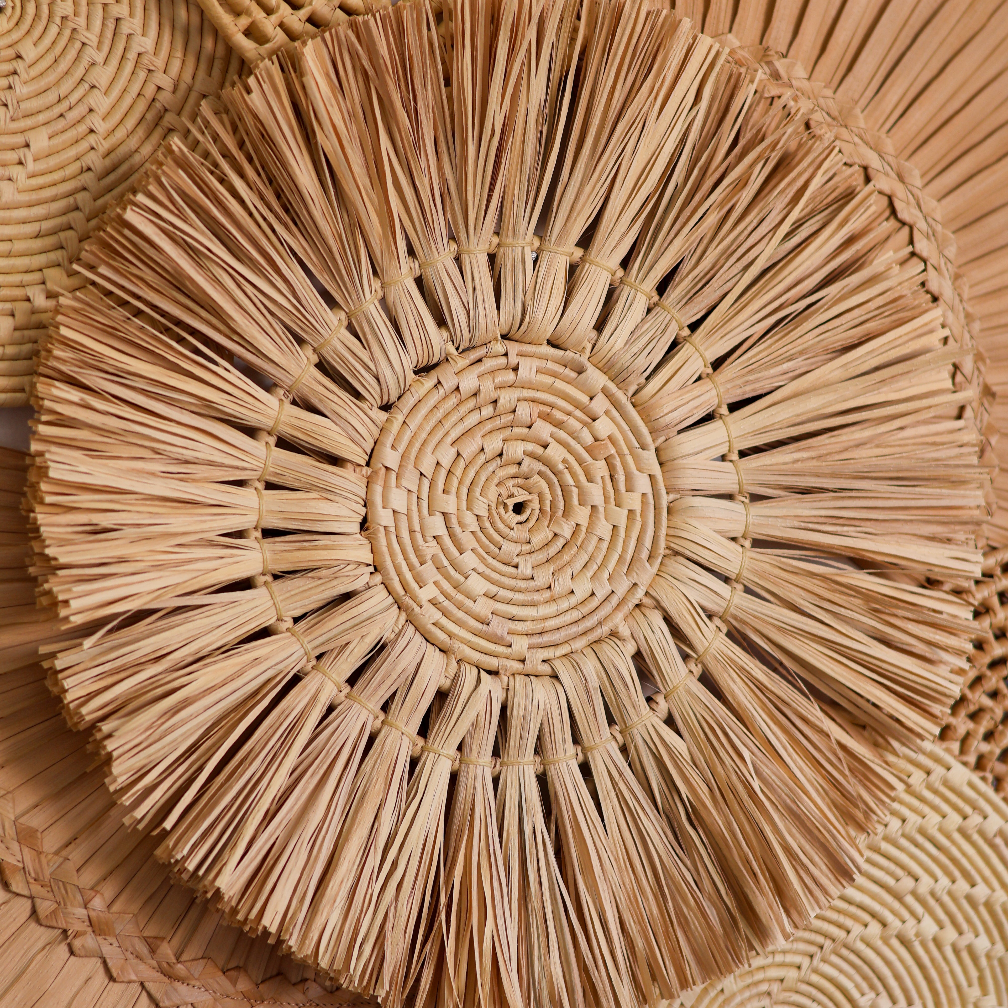 Mandala Sol Palha de Carnaúba 40cm