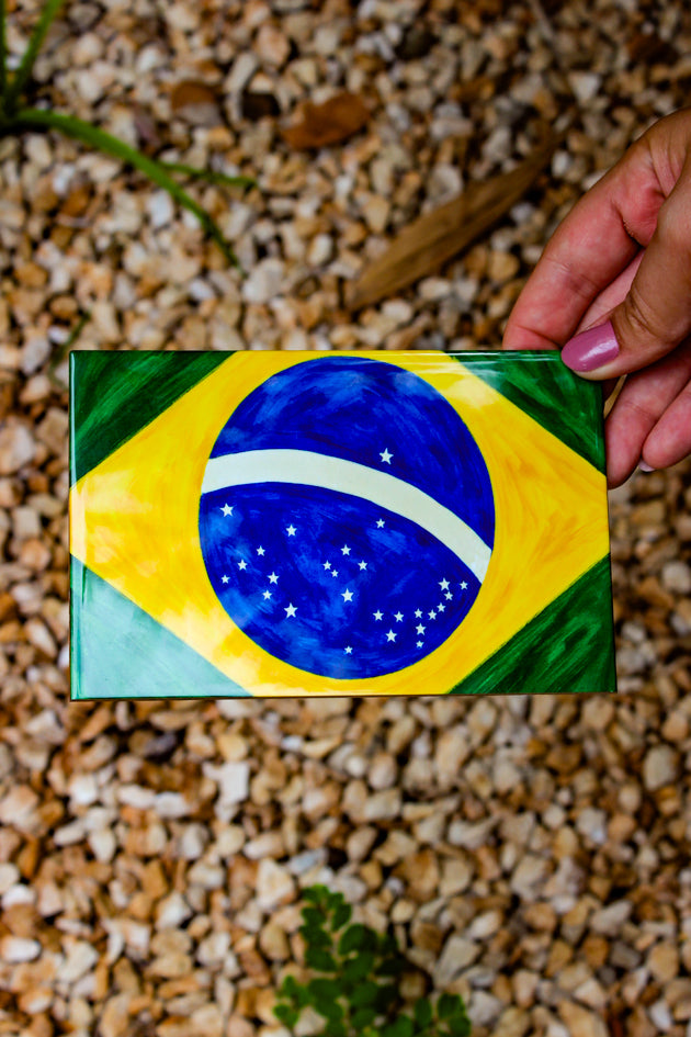 Azulejo Decorativo Bandeira do Brasil 10x15