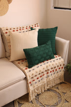 Capa de Almofada Drapeada Verde  50x50