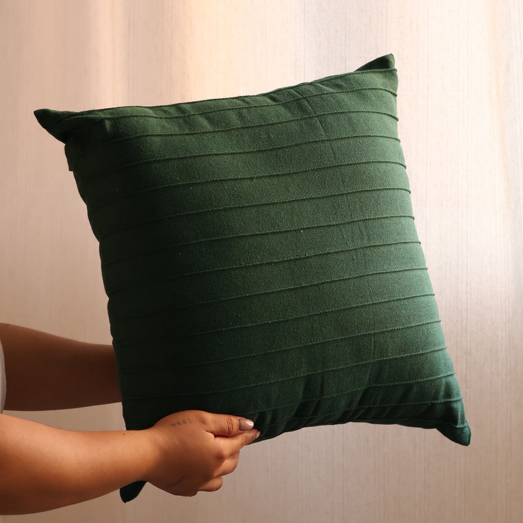 Capa de Almofada Drapeada Verde  50x50