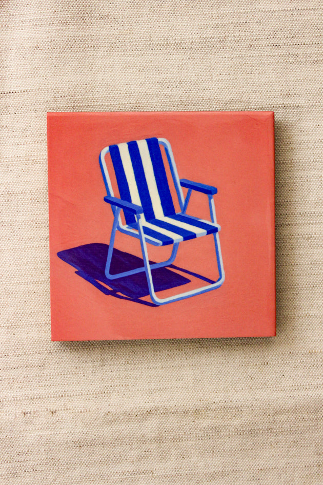 Mini Azulejo Decorativo Cadeira de Praia 10x10