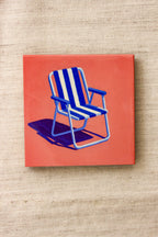 Mini Azulejo Decorativo Cadeira de Praia 10x10
