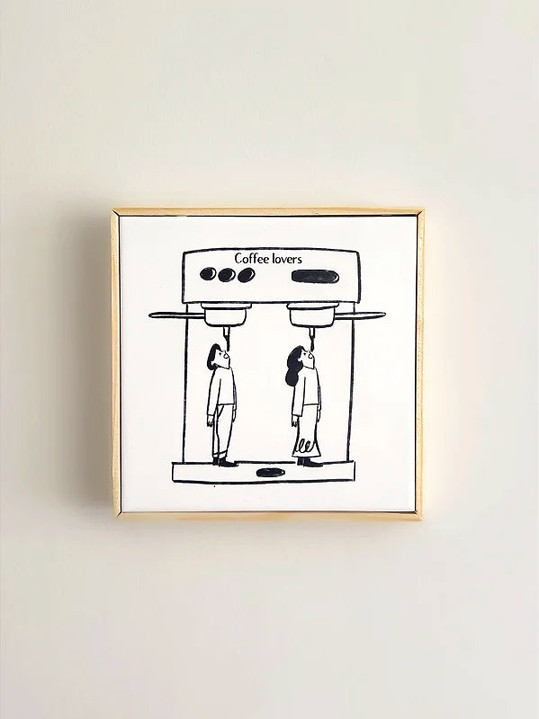 Quadro Azulejo Coffee Lovers