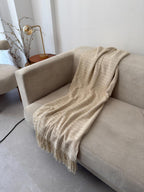 Manta Decorativa Artesanal Tulum Cru 1,20 x 1,70