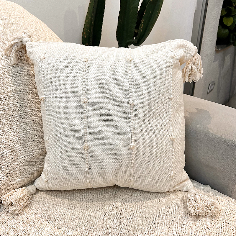 Capa de Almofada Artesanal  Malva Cru