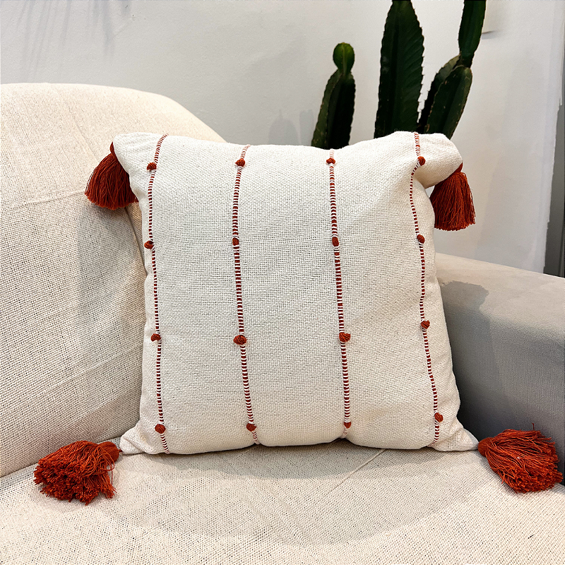 Capa de Almofada Artesanal Malva Terracota