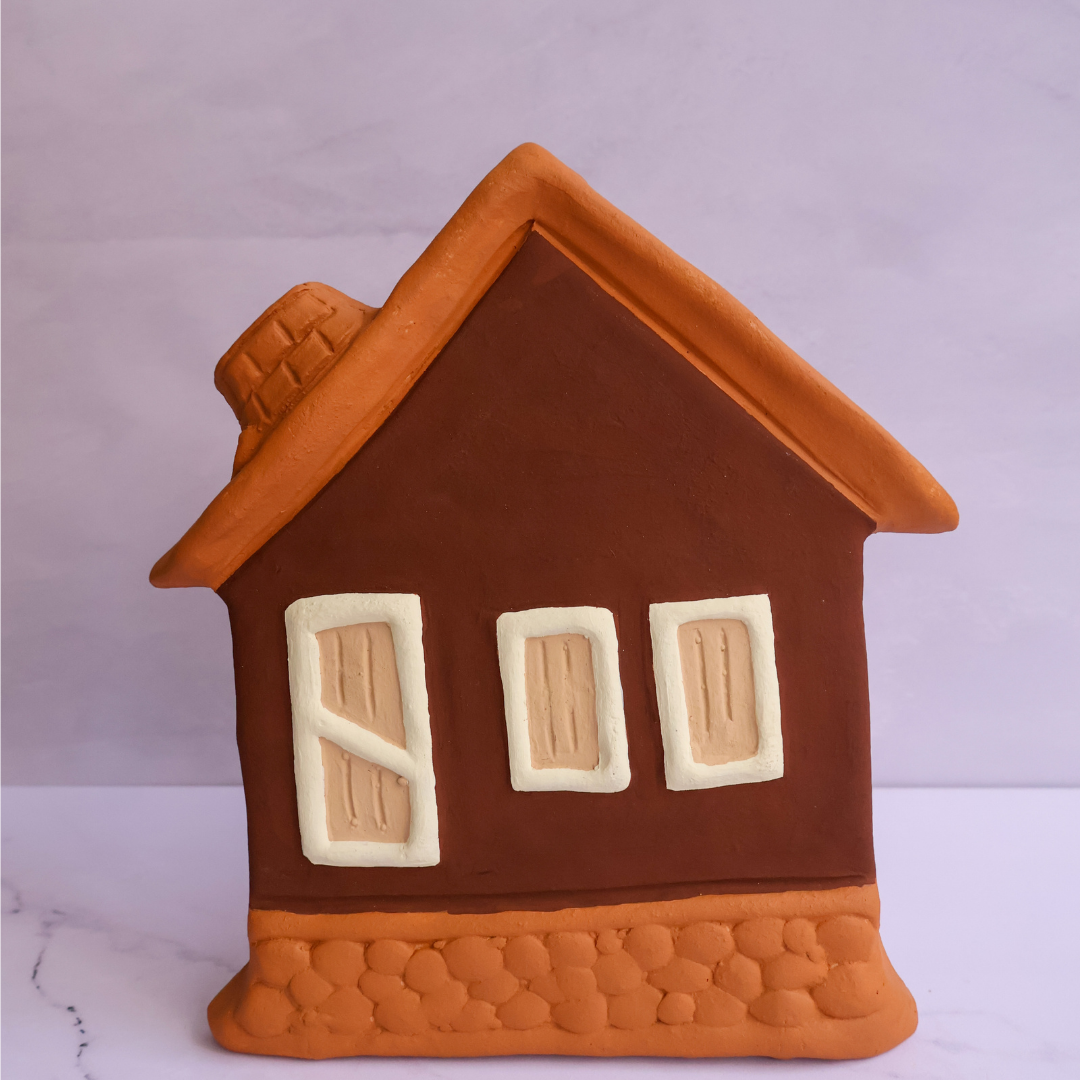 Casinha de Cerâmica Marrom - G