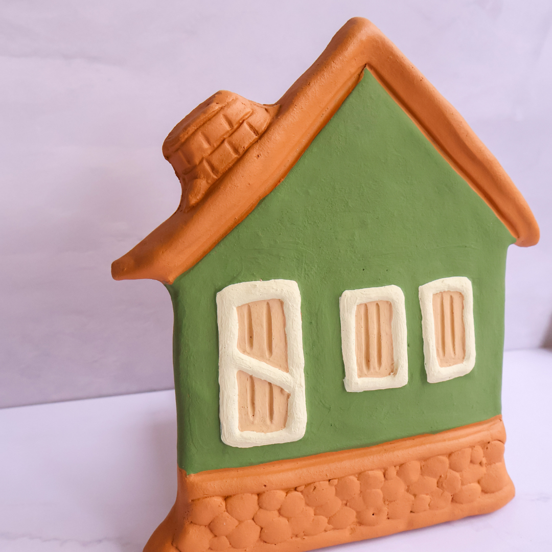 Casinha de cerâmica verde - G