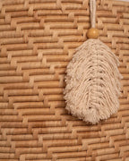 Cesto de Palha Pingente Macramê 25x25cm