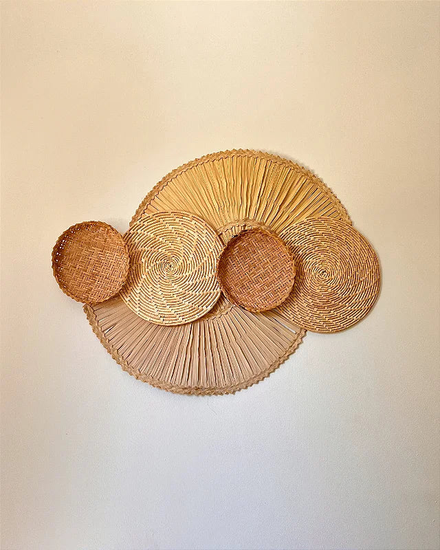 Composição de Parede Braúna Palha Natural