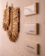 Duo Folhas Decorativas Palha Artesanal