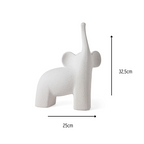 Escultura Elefante Borneo em Cerâmica Off White Grande