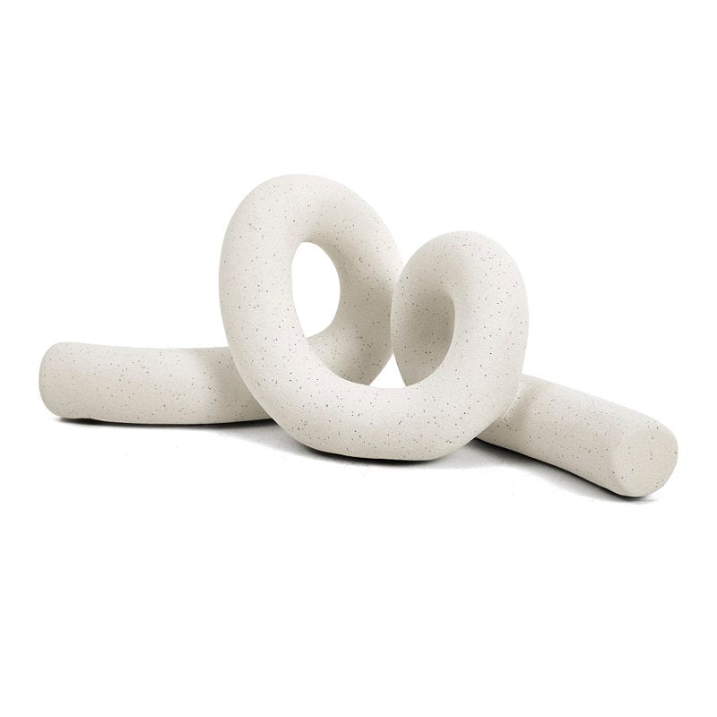 Escultura Orgânica Elo em Cerâmica Off White