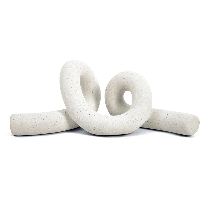 Escultura Orgânica Elo em Cerâmica Off White