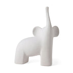Escultura Elefante Borneo em Cerâmica Off White Grande