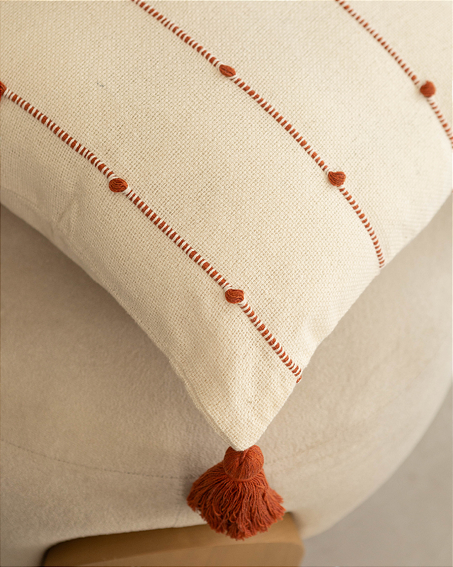 Capa de Almofada Artesanal Malva Terracota