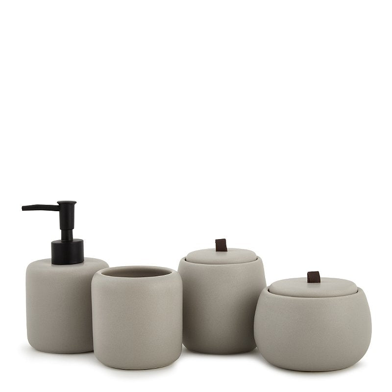 Kit Banheiro Greta Cinza em Cerâmica