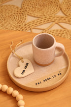 Kit Café em Cerâmica Artesanal Paz Amor Ca fé