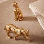 Escultura Leopardo Dourado