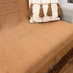 Manta Decorativa Artesanal Frade Marrom 1,20 x 1,80