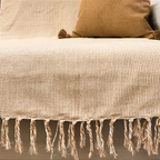 Manta Decorativa Artesanal Raso Caramelo 2,30 x 2,60