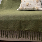 Manta Decorativa Artesanal Frade Verde 1,20 x 1,80