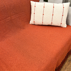 Manta Decorativa Artesanal Frade Terracota 1,20 x 1,80