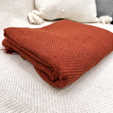 Manta Decorativa Artesanal Frade Terracota 1,20 x 1,80