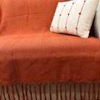 Manta Decorativa Artesanal Frade Terracota 1,20 x 1,80