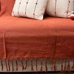 Manta Decorativa Artesanal Prado Terracota 1,40 x 2,40